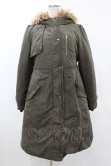 axes femme / ファーフードコート M カーキ H-25-06-04-1061-AX-CO-NS-ZT-C009