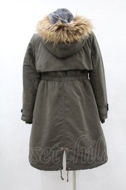 画像2: axes femme / ファーフードコート M カーキ H-25-06-04-1061-AX-CO-NS-ZH
