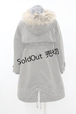 画像2: axes femme / ファーフードコート M カーキ H-25-06-04-1061-AX-CO-NS-ZH