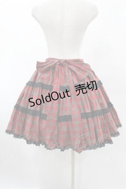 画像2: metamorphose / チェック三段ティアードスカート Free レッド H-25-06-04-1011-ME-SK-NS-ZH