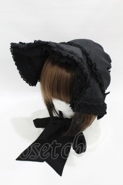 画像1: Angelic Pretty / バラのお嬢様ボンネット  ブラック H-25-06-04-1002-AP-AC-NS-ZH