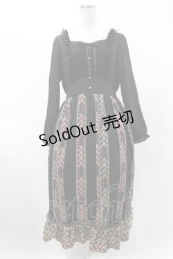 画像1: axes femme / パッチワーク切替ワンピース M ブラック H-25-06-04-1013-AX-OP-NS-ZH