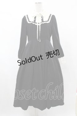 画像1: axes femme / ヨークレースアップロングワンピース M ブラック H-25-06-04-1015-AX-OP-NS-ZH