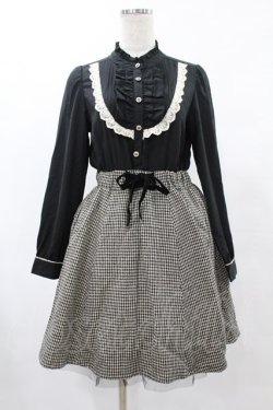画像1: axes femme / チェック切替ワンピース M ブラック H-25-06-04-1016-AX-OP-NS-ZH
