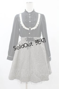 画像1: axes femme / チェック切替ワンピース M ブラック H-25-06-04-1016-AX-OP-NS-ZH