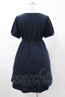 画像2: axes femme POETIQUE / 裾レース切替ニットチュニ M ネイビー H-25-06-04-1019-AX-OP-NS-ZH