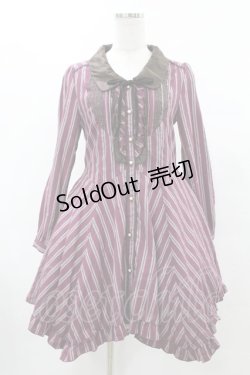 画像1: axes femme / ストライプワンピース M ボルドー H-25-06-04-1020-AX-OP-NS-ZH