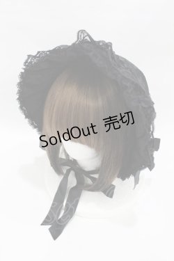 画像1: metamorphose / 総レースボンネット  ブラック H-25-06-04-1003-ME-AC-NS-ZH