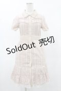 axes femme / レースストライプワンピース M ピンク H-25-06-04-1022-AX-OP-NS-ZH