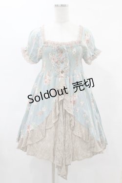 画像1: axes femme / 花柄ワンピース M ブルー H-25-06-04-1023-AX-OP-NS-ZH