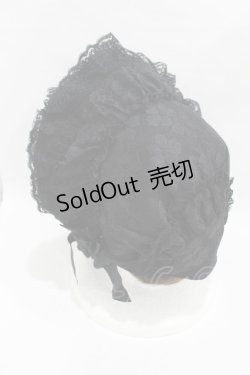 画像2: metamorphose / 総レースボンネット  ブラック H-25-06-04-1003-ME-AC-NS-ZH