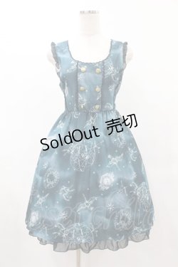 画像1: axes femme / 天体柄Wボタン使いワンピース M グリーン H-25-06-04-1026-AX-OP-NS-ZH