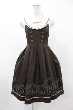 画像1: Innocent World / 衿刺繍セーラージャンパースカート M ショコラ H-25-06-04-1028-IW-OP-NS-ZH