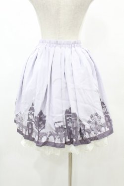 画像2: axes femme / 町並み柄スカート M ラベンダー H-25-06-04-1037-AX-SK-NS-ZH