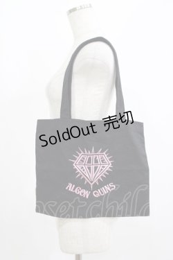 画像1: ALGONQUINS / ロゴ刺繍トート  黒 H-25-06-04-051-AL-BG-KB-ZH