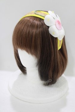 画像1: Shirley Temple / フラワーストローカチューシャ  イエロー×ホワイト H-25-06-04-052-ET-AC-KB-ZH