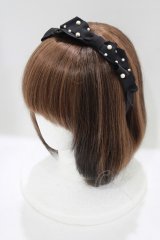 Emily Temple cute / パール&グログランリボンカチューシャ  ブラック H-25-06-04-053-ET-AC-KB-ZH