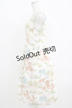 画像2: Jane Marple / Zooプリントのジャンパースカート  オフ H-25-06-04-006-JM-OP-KB-ZH