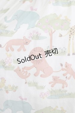 画像4: Jane Marple / Zooプリントのシャーリングワンピース  オフホワイト H-25-06-04-008-JM-OP-KB-ZH