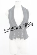 Ozz oneste / 薔薇刺繍ベスト  黒 H-25-06-04-015-OO-TO-KB-ZH