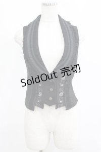Ozz oneste / 薔薇刺繍ベスト  黒 H-25-06-04-015-OO-TO-KB-ZH