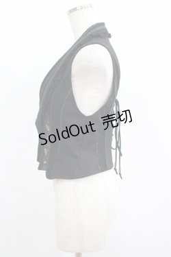 画像2: Ozz oneste / 薔薇刺繍ベスト  黒 H-25-06-04-015-OO-TO-KB-ZH