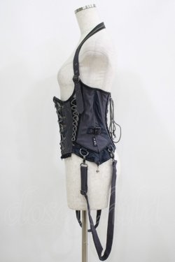 画像2: OZZ ANGELO / 薔薇刺繍コルセットビスチェ  グレー H-25-06-04-020-OO-TO-KB-ZH
