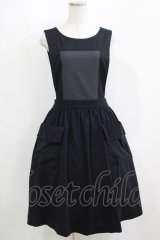 Jane Marple / Vintage Poplin Bicolorジャンパースカート  ブラック H-25-06-04-003-JM-OP-KB-ZH