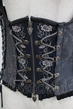 画像4: OZZ ANGELO / 薔薇刺繍コルセットビスチェ  グレー H-25-06-04-020-OO-TO-KB-ZH