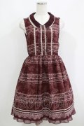 axes femme / 音符柄シフォンワンピース M ボルドー H-25-06-05-027-AX-OP-NS-ZH