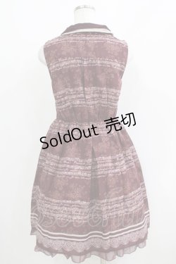 画像3: axes femme / 音符柄シフォンワンピース M ボルドー H-25-06-05-027-AX-OP-NS-ZH