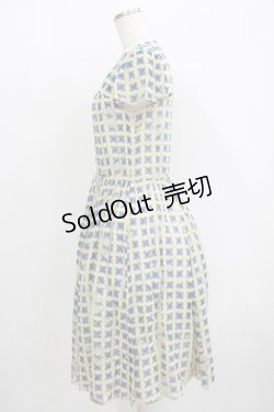 画像2: Cherir la femme / マーガレットチェックワンピース M ブルー/イエロー H-25-06-05-030-LO-OP-NS-ZH