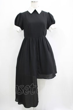 画像1: Jamie エーエヌケー / 配色アシメワンピース M ブラック H-25-06-05-031-LO-OP-NS-ZH