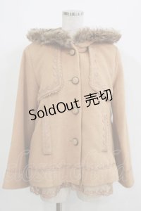 axes femme / ファートリムフードバックフリルコート M キャメル H-25-06-05-037-AX-CO-NS-ZH