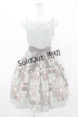 画像1: Innocent World / チョコレートテディベアージャンパースカート Free グリーン H-25-06-05-1036-IW-OP-NS-ZH