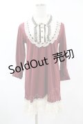 axes femme / 襟刺繍ワンピース M レッド H-25-06-05-1041-AX-OP-NS-ZH