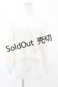 axes femme POETIQUE / レースアップカーディガン M アイボリー H-25-06-05-1046-AX-TO-NS-ZH