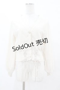 axes femme POETIQUE / レースアップカーディガン M アイボリー H-25-06-05-1046-AX-TO-NS-ZH