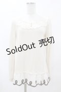 axes femme / 音符チャームインナーカットソー M アイボリー H-25-06-05-1050-AX-TO-NS-ZH