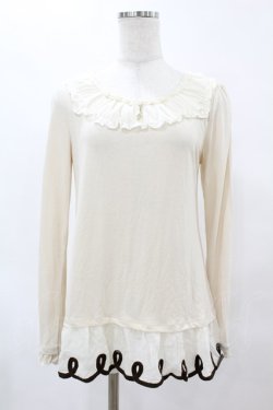 画像1: axes femme / 音符チャームインナーカットソー M アイボリー H-25-06-05-1050-AX-TO-NS-ZH
