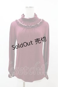 axes femme / パール使いトップス M ボルドー H-25-06-05-1056-AX-TO-NS-ZH
