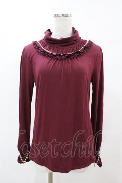 画像1: axes femme / パール使いトップス M ボルドー H-25-06-05-1056-AX-TO-NS-ZH