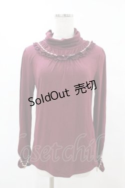 画像1: axes femme / パール使いトップス M ボルドー H-25-06-05-1056-AX-TO-NS-ZH