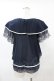 画像2: axes femme / シェル刺繍フレア袖プルオーバー M ネイビー H-25-06-05-1057-AX-TO-NS-ZH (2)