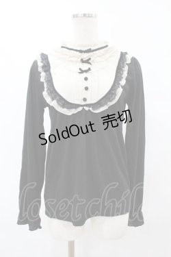 画像1: axes femme / 3つリボンブロッキングプルオーバー M ブラック H-25-06-05-1058-AX-TO-NS-ZH