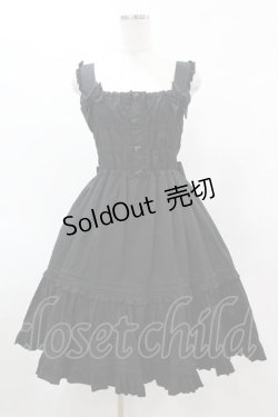 画像1: metamorphose / シャーリングジャンパースカート Free ブラック H-25-06-05-1031-ME-OP-NS-ZH