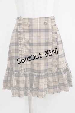 画像1: evelyn / ダブルボタンチェックスカート Free ベージュ H-25-06-05-050-LO-SK-NS-ZH