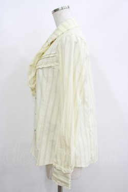画像2: axes femme / ストライプフリルブラウス L 生成り H-25-06-05-055-AX-BL-NS-ZH