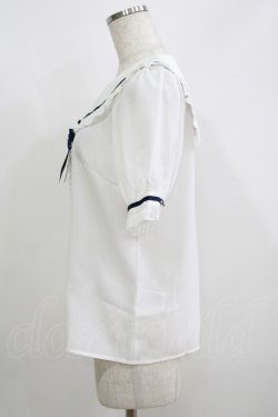 画像2: Amavel / Dreaming Ribbonフリルセーラーブラウス Free オフ/ネイビー H-25-06-05-056-CA-BL-NS-ZH