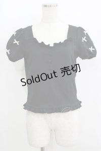 Ank Rouge / 袖リボントップス M ブラック H-25-06-05-058-CA-TO-NS-ZH